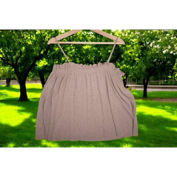 Zara Tan Ruffled Smocked Cami Top - Size M - Made in Portugal - Picture 2 of 12